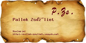 Pallek Zsüliet névjegykártya